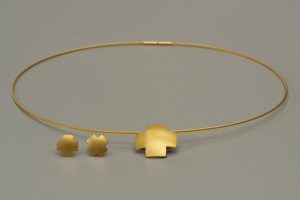 SET AUS 925ER STERLINGSILBER, GOLDPLATTIERT