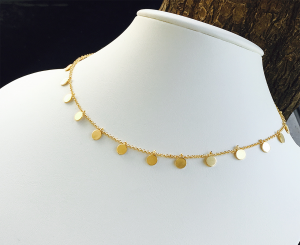 Kette silbervergoldet mit runden Plättchen