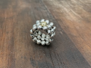 Ringe aus 925er Sterlingsilber (drei Stück, lose) mit 585er Goldnugget